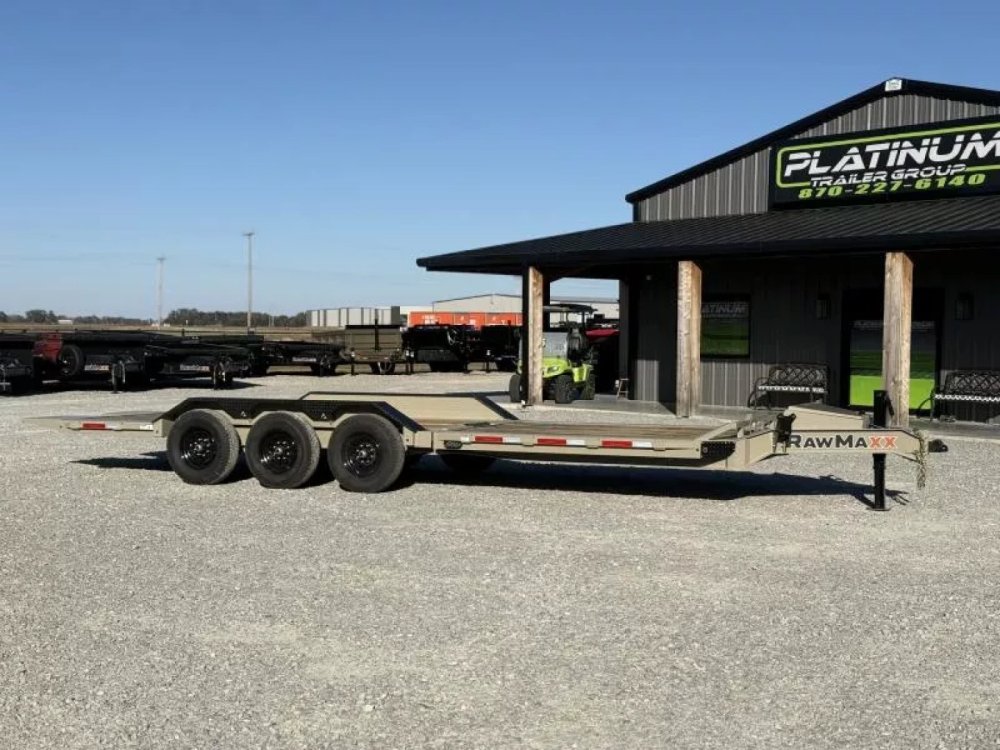 2026 RawMaxx G3X 102X26 EQUIPMENT W/RHINO LINED FENDERS AND 14 PLYS 21K GVWR GRAVITY Tilt Trailer