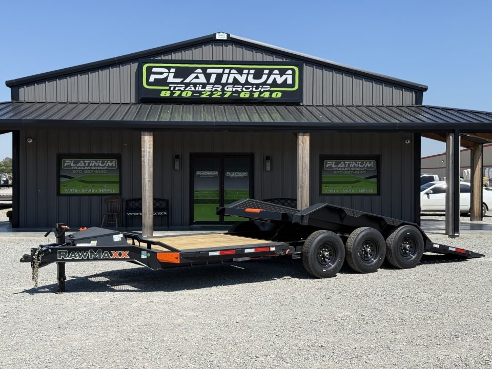 2026 RawMaxx G3X TILT 102X24 W/14 PLY TIRES AND RHINO LINED FENDERS 21K GVWR Tilt Trailer
