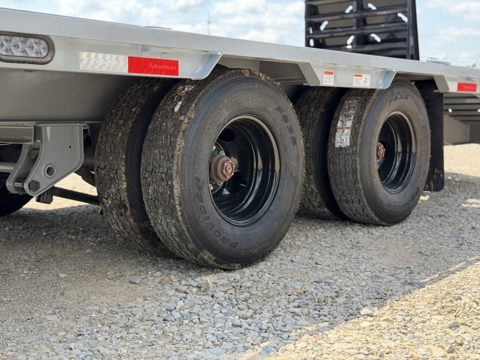 2026 RawMaxx FDX 102X25 / 12" CROSSMEMBERS / 14 PLY / I-BEAM / 25900 GVWR Flatbed Trailer