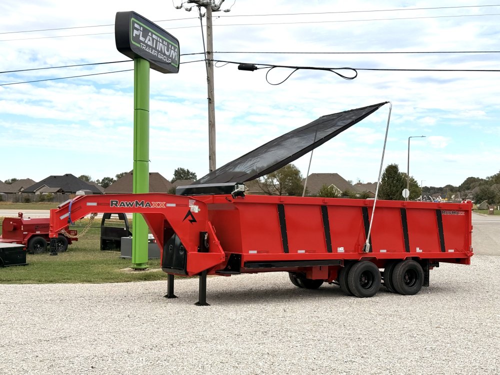 2027 RawMaxx HDX 102X20X44 GOOSENECK HIGH SIDE W/14 PLYS, HYDRAULIC JACKS, AND FLIP OVER TARP 24K GV