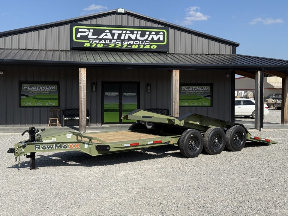 2026 RawMaxx G3X TILT 102X24 W/14 PLY TIRES AND RHINO LINED FENDERS 21K GVWR Tilt Trailer