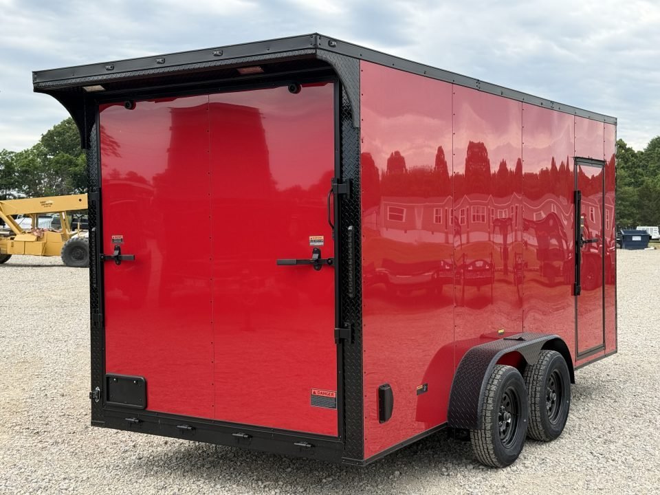 2026 PowerLine Cargo 7x16 TA / .080 POLYCORE / REAR SPOILER WING WITH LIGHTS / 7K GVWR Cargo / Enclo