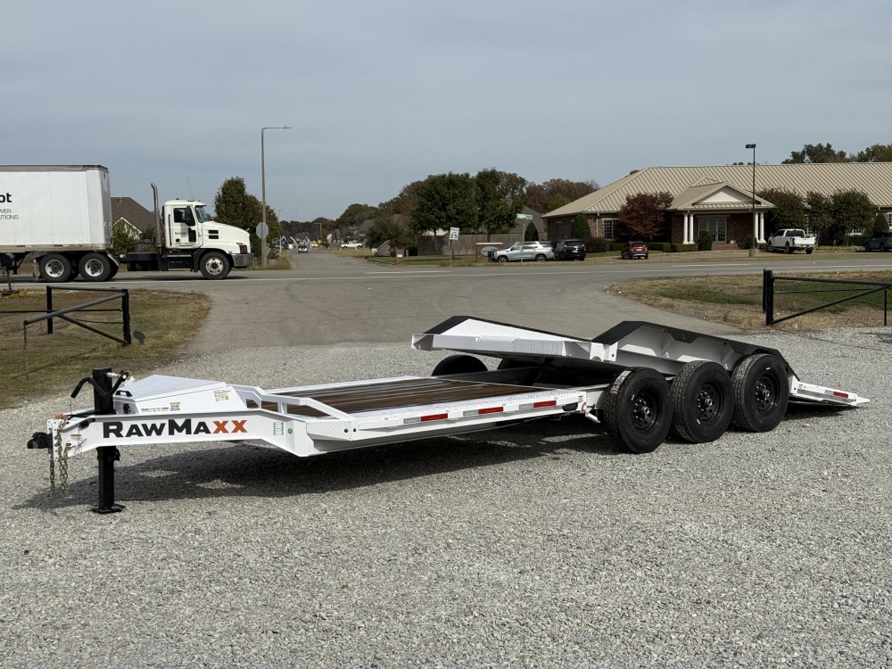 2027 RawMaxx G3X 102X26 BUMPER PULL GRAVITY TILT TRAILER W/14 PLYS AND RHINO LINED FENDERS 21K GVWR 