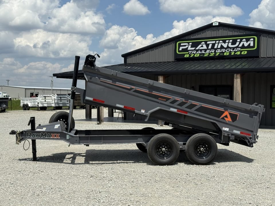 2026 RawMaxx 83X14X32 GDX KNIGHT TELESCOPIC W/SPARE 14K GVWR Dump Trailer
