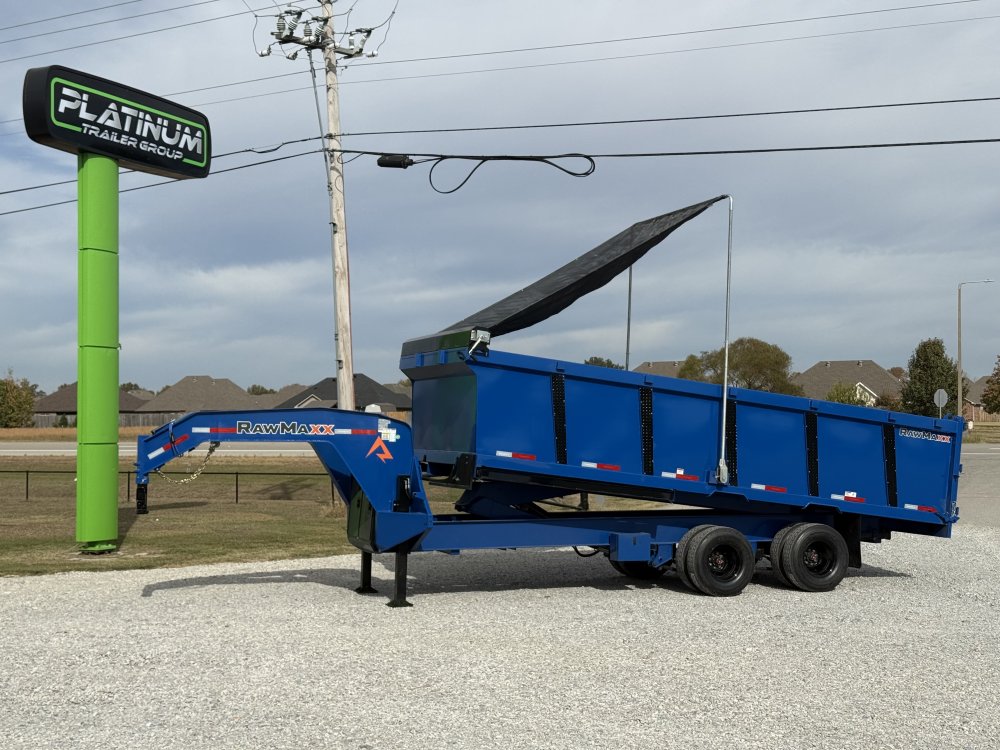 2027 RawMaxx HDX 102X20X44 GOOSENECK HIGH SIDE W/14 PLYS, HYDRAULIC JACKS, AND FLIP OVER TARP 24K GV