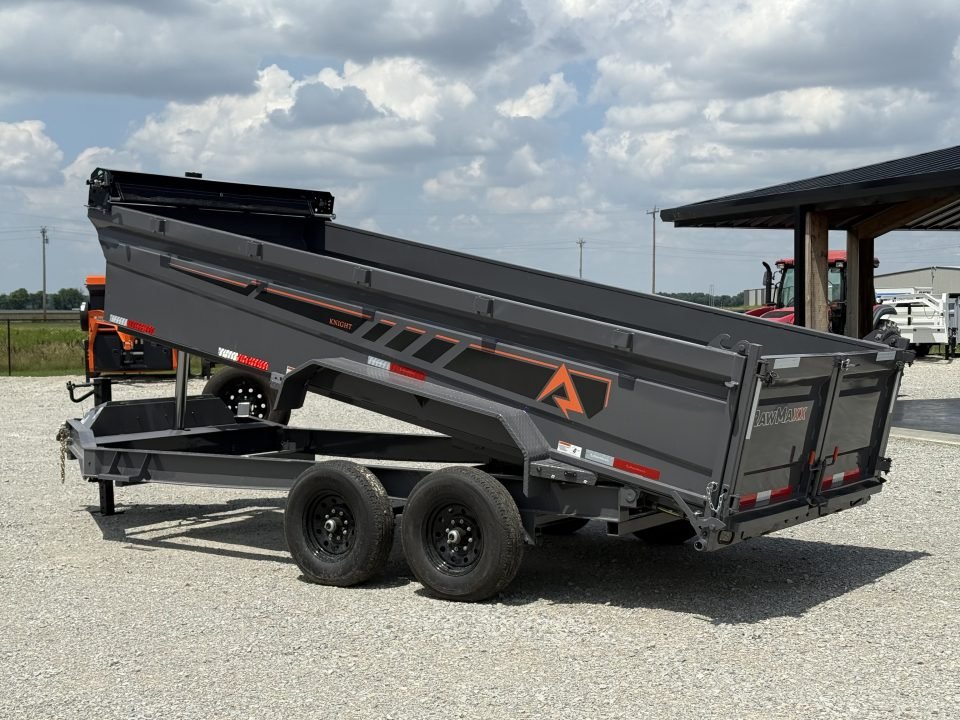 2026 RawMaxx 83X16X32 GDX KNIGHT TELESCOPIC W/SPARE 14K GVWR Dump Trailer