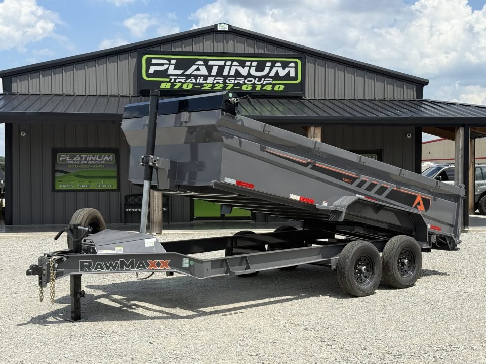 2026 RawMaxx 83X16X32 GDX KNIGHT TELESCOPIC W/SPARE 14K GVWR Dump Trailer