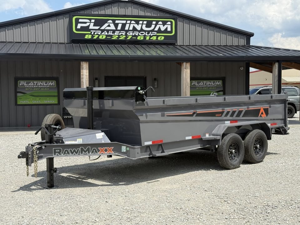 2026 RawMaxx 83X16X32 GDX KNIGHT TELESCOPIC W/SPARE 14K GVWR Dump Trailer