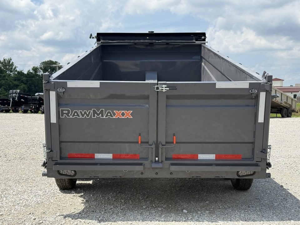 2026 RawMaxx 83X16X32 GDX KNIGHT TELESCOPIC W/SPARE 14K GVWR Dump Trailer