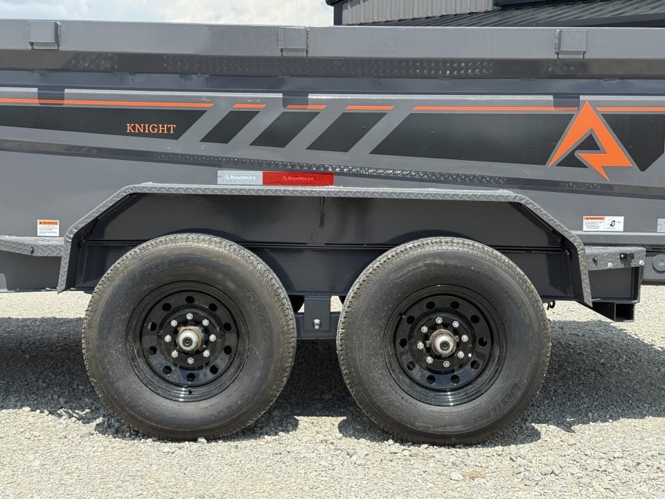 2026 RawMaxx 83X14X32 GDX KNIGHT TELESCOPIC W/SPARE 14K GVWR Dump Trailer