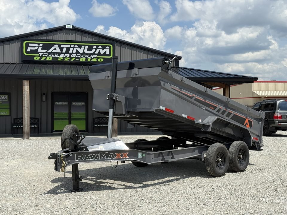 2026 RawMaxx 83X14X32 GDX KNIGHT TELESCOPIC W/SPARE 14K GVWR Dump Trailer