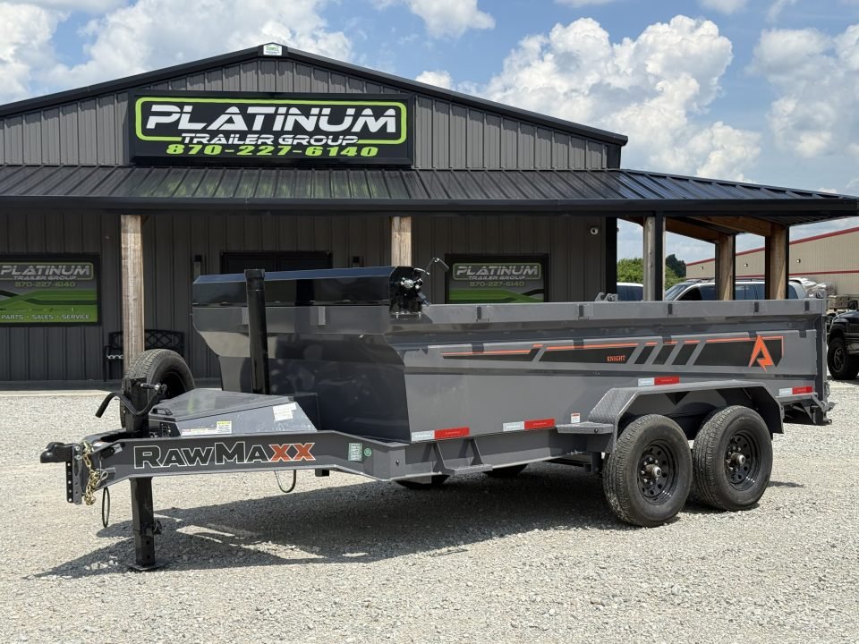 2026 RawMaxx 83X14X32 GDX KNIGHT TELESCOPIC W/SPARE 14K GVWR Dump Trailer