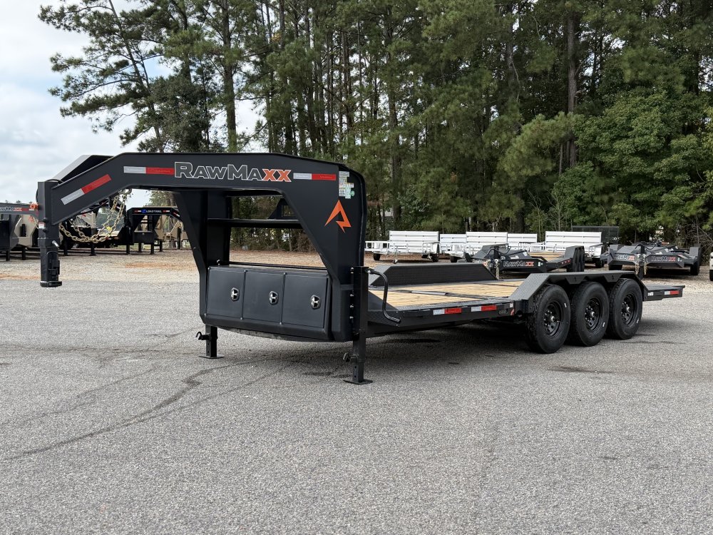 2027 RawMaxx G3X 102X24 GOOSENECK GRAVITY TILT W/RHINO LINED FENDERS 21K GVWR Tilt Trailer