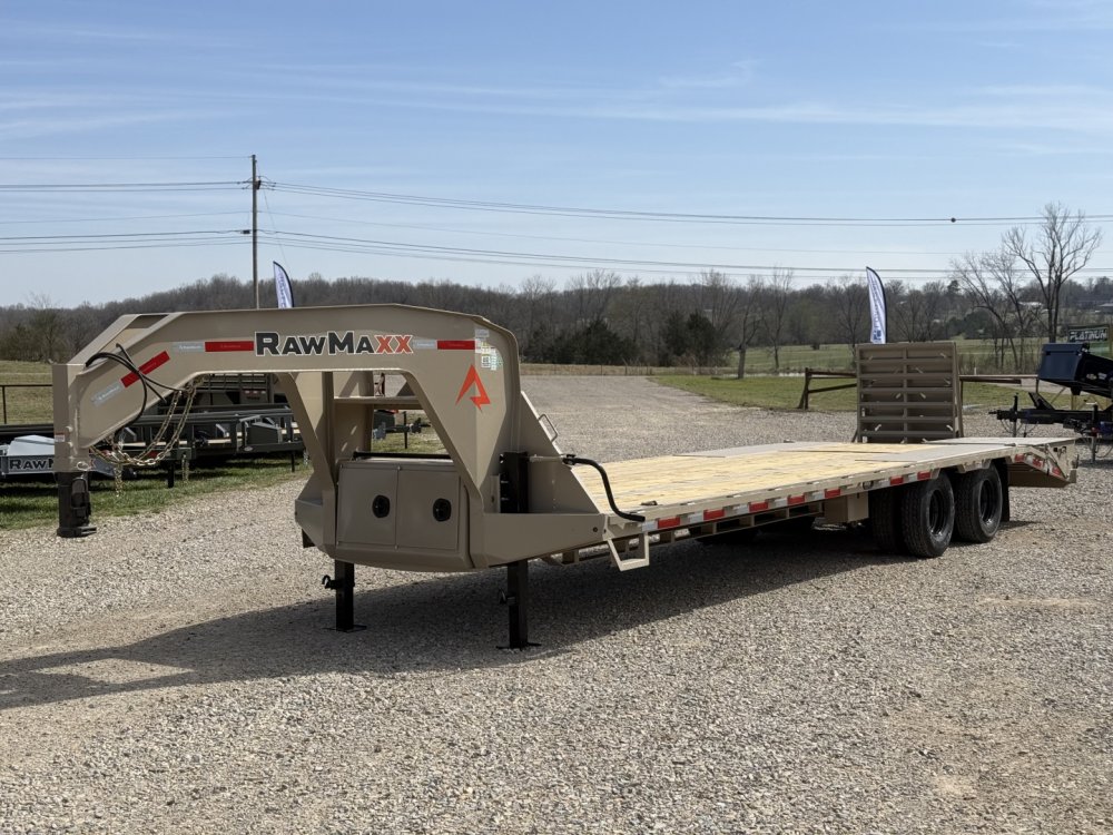 2026 RawMaxx FDX 102X30 Flatbed Trailer / 12" OC / MAXX RAMPS / BRIDGE FRAME / TORQUE TUBE / CHAIN R