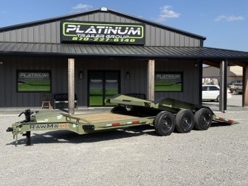 2026 RawMaxx G3X 102X26 BUMPER PULL GRAVITY TILT TRAILER W/14 PLYS AND RHINO LINED FENDERS 21K GVWR Equipment Trailer