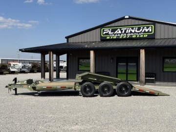2026 RawMaxx G3X 102X26 BUMPER PULL GRAVITY TILT TRAILER W/14 PLYS AND RHINO LINED FENDERS 21K GVWR 