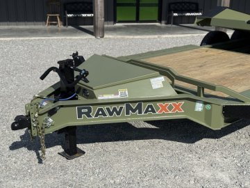 2026 RawMaxx G3X 102X26 BUMPER PULL GRAVITY TILT TRAILER W/14 PLYS AND RHINO LINED FENDERS 21K GVWR 