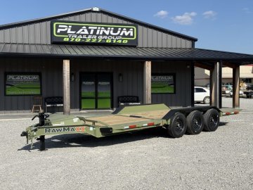 2026 RawMaxx G3X 102X26 BUMPER PULL GRAVITY TILT TRAILER W/14 PLYS AND RHINO LINED FENDERS 21K GVWR 