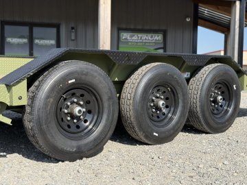 2026 RawMaxx G3X 102X26 BUMPER PULL GRAVITY TILT TRAILER W/14 PLYS AND RHINO LINED FENDERS 21K GVWR 