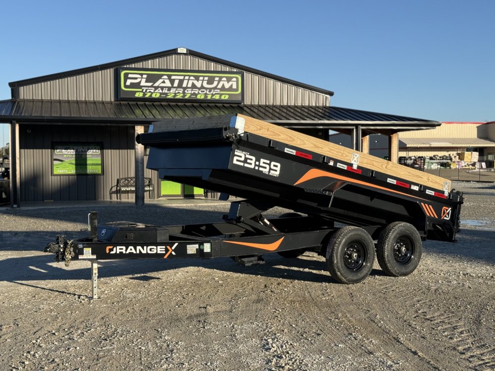 2026 RawMaxx ORANGE X 83X14 W/TARP AND 8 GAUGE FLOOR 14K GVWR Dump Trailer