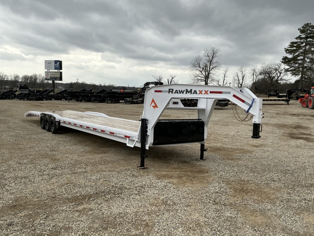 2026 RawMaxx LDX 102X44 Flatbed Trailer / 10" I-BEAM FRAME / CHAIN RACK / 14 PLY TIRES / 4' DOVETAIL