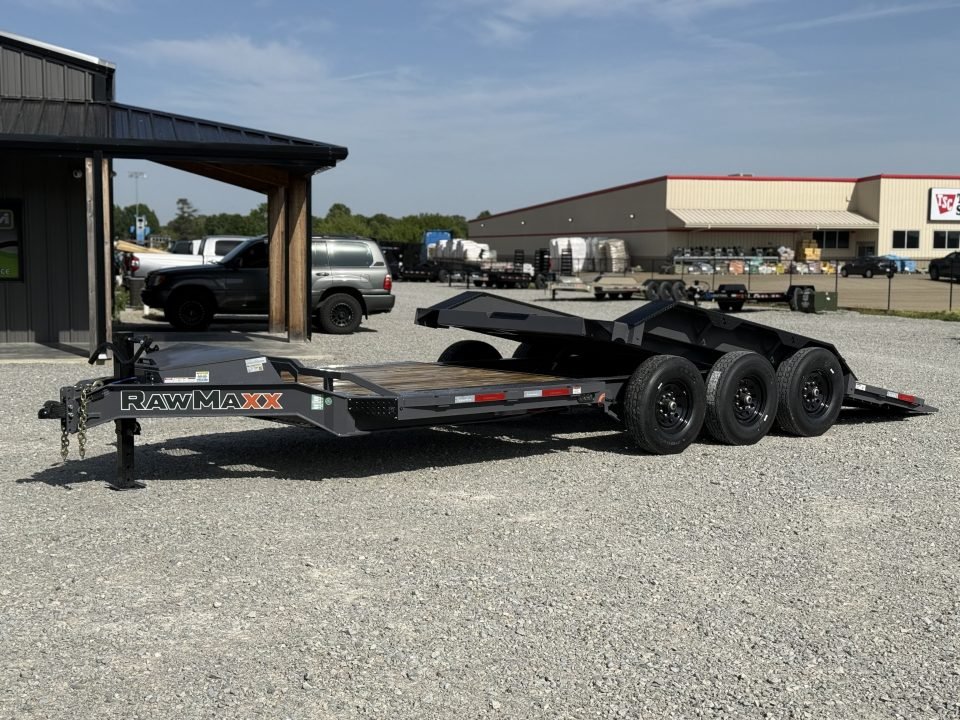 2026 RawMaxx G3X TILT 102X24 W/14 PLY TIRES AND RHINO LINED FENDERS 21K GVWR Tilt Trailer