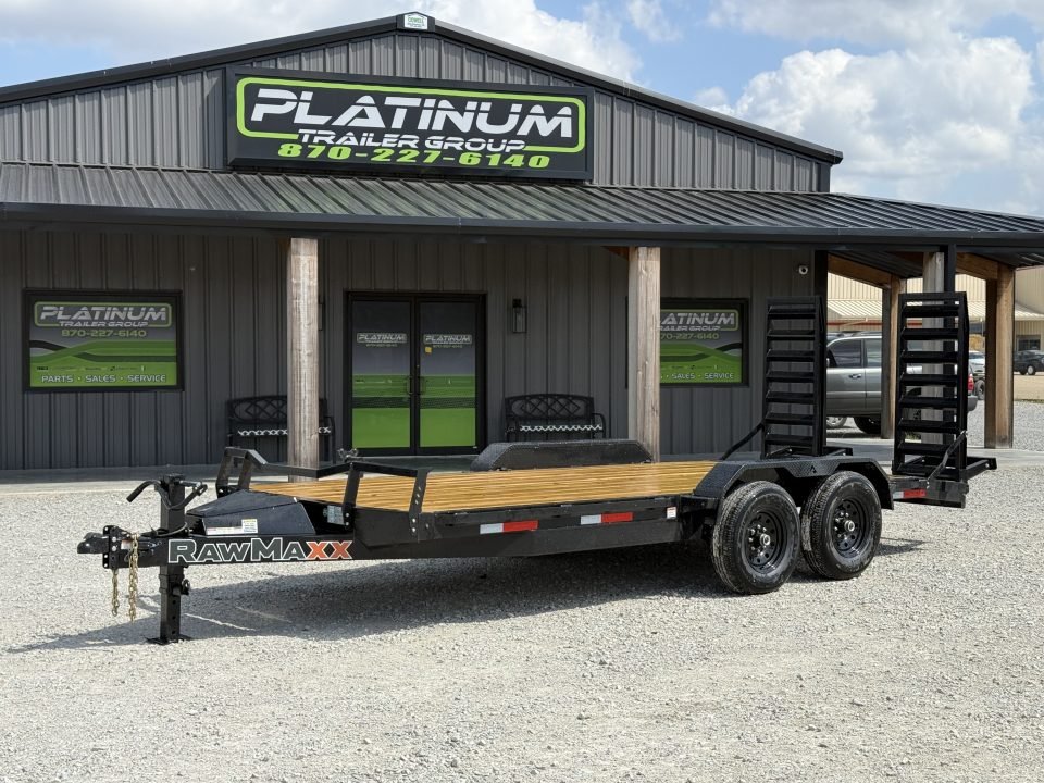 2026 RawMaxx ECX 83X18 W/STAND UP RAMPS AND 10 PLY TIRES 14K GVWR Equipment Trailer