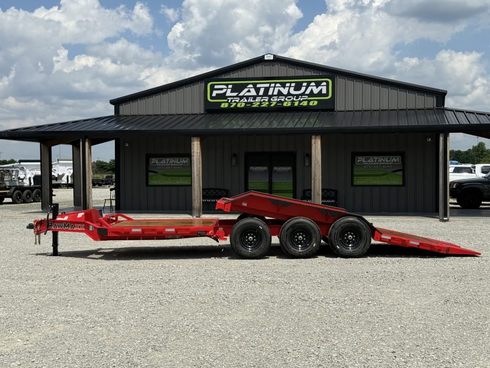 2026 RawMaxx G3X TILT 102X24 W/14 PLY TIRES AND RHINO LINED FENDERS 21K GVWR Tilt Trailer