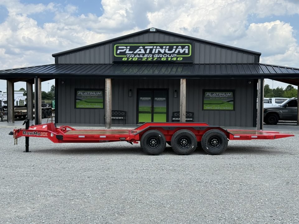 2026 RawMaxx G3X TILT 102X24 W/14 PLY TIRES AND RHINO LINED FENDERS 21K GVWR Tilt Trailer