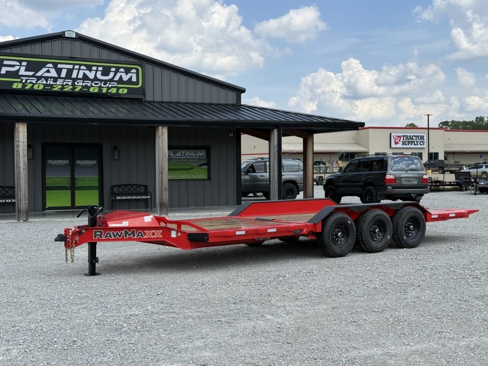 2026 RawMaxx G3X TILT 102X24 W/14 PLY TIRES AND RHINO LINED FENDERS 21K GVWR Tilt Trailer