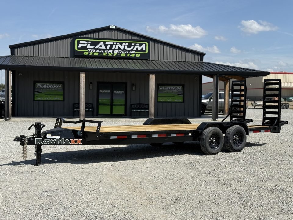 2026 RawMaxx ECX 83X22 W/STAND UP RAMPS AND 10 PLY TIRES 14K GVWR Equipment Trailer