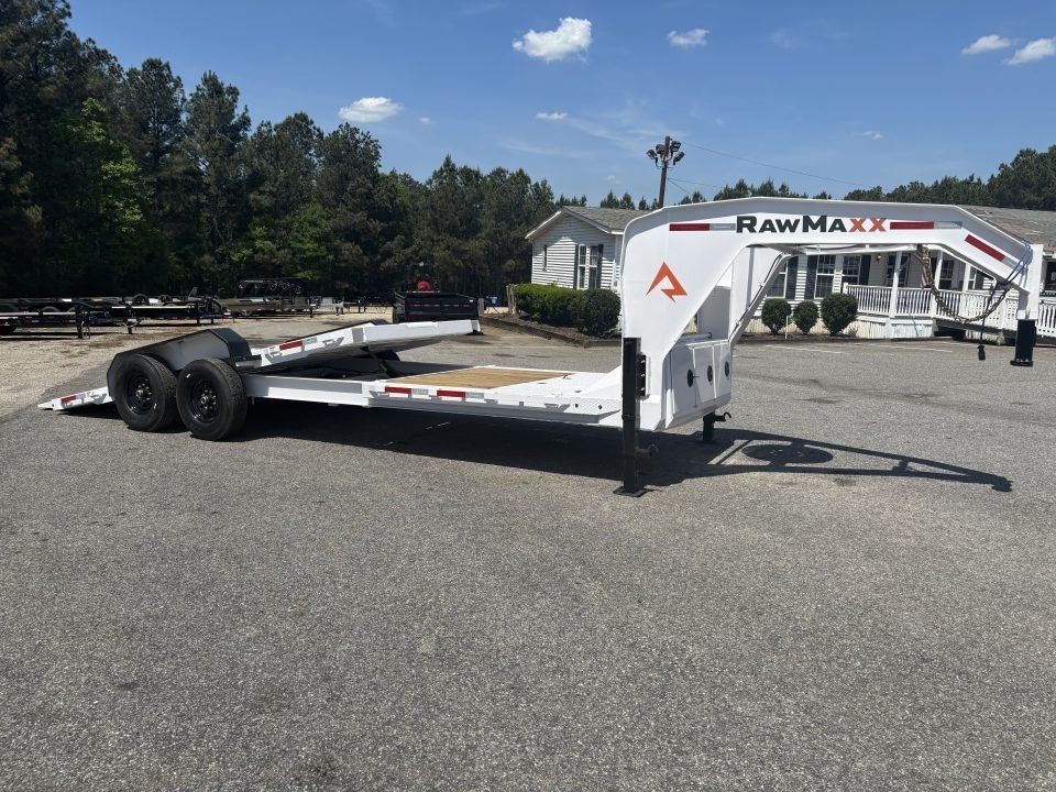2026 RawMaxx 2026 RawMaxx G7X 83X24 GOOSENECK TILT W/14 PLY TIRES AND RHINO LINER ON FENDERS 14K GVW