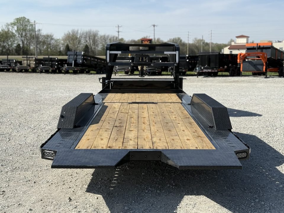 2026 RawMaxx G3X 102X24 GOOSENECK GRAVITY TILT W/14 PLYS, RHINO LINED FENDERS 21K GVWR Tilt Trailer