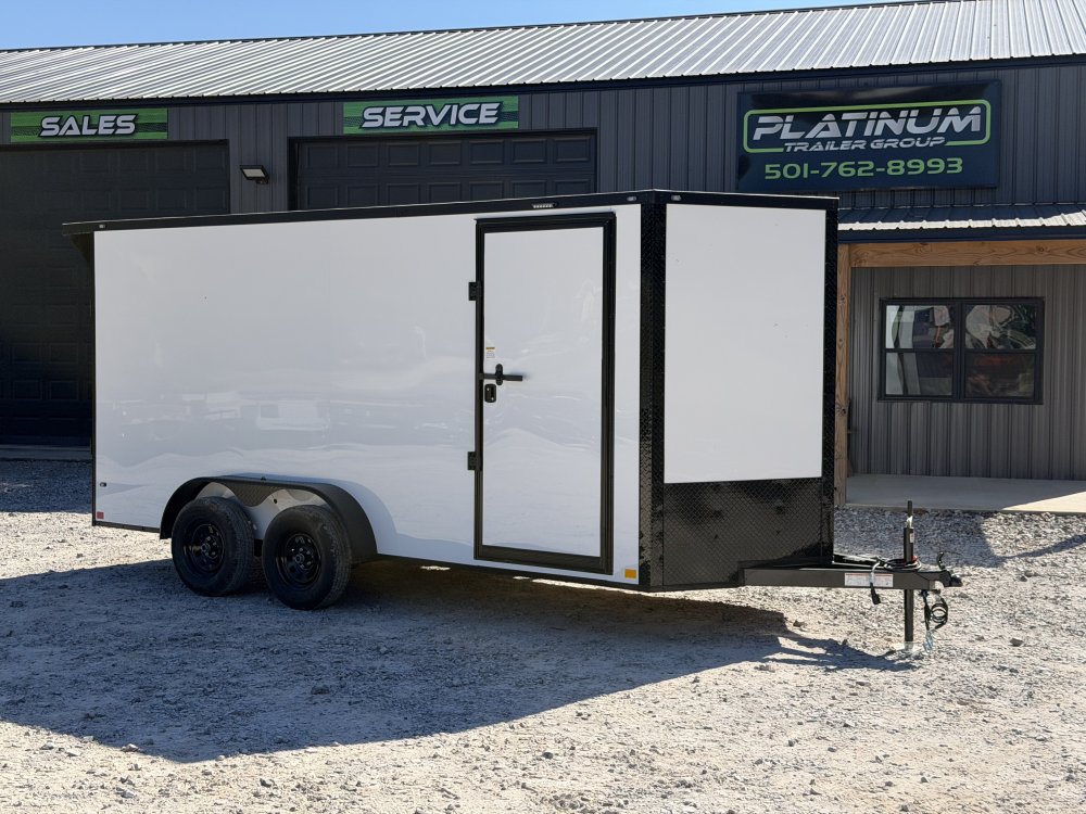 2027 SAWYER CARGO 7X16 WITH 7' INTERIOR / SCREWLESS / TORSION AXLES / POLYCOR / REAR SPOILER WITH LI
