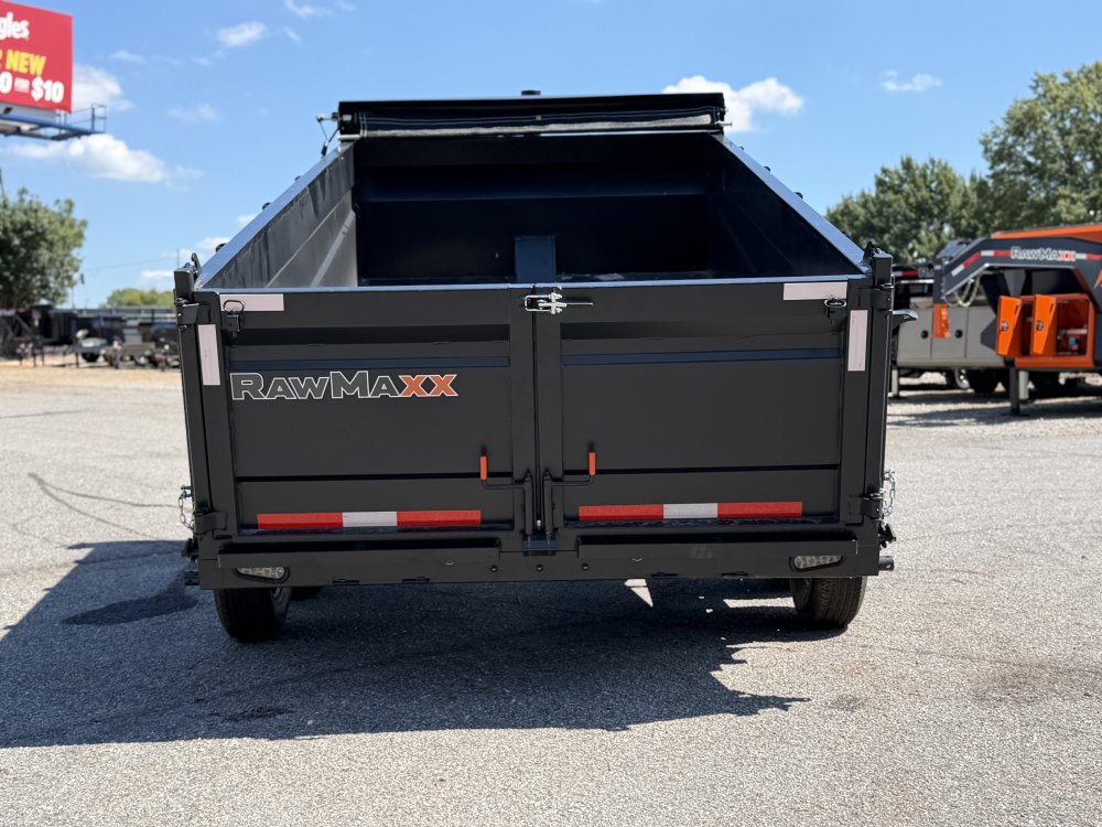 2027 RawMaxx 83X14X32 GDX KNIGHT TELESCOPIC W/SPARE 14K GVWR Dump Trailer
