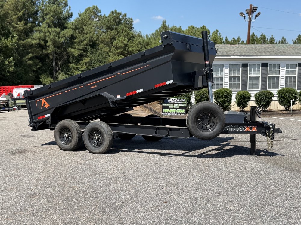 2027 RawMaxx 83X14X32 GDX KNIGHT TELESCOPIC W/SPARE 14K GVWR Dump Trailer
