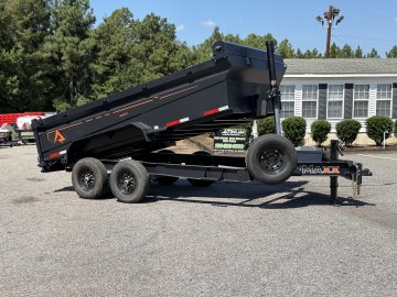 2027 RawMaxx 83X14X32 GDX KNIGHT TELESCOPIC W/SPARE 14K GVWR Dump Trailer