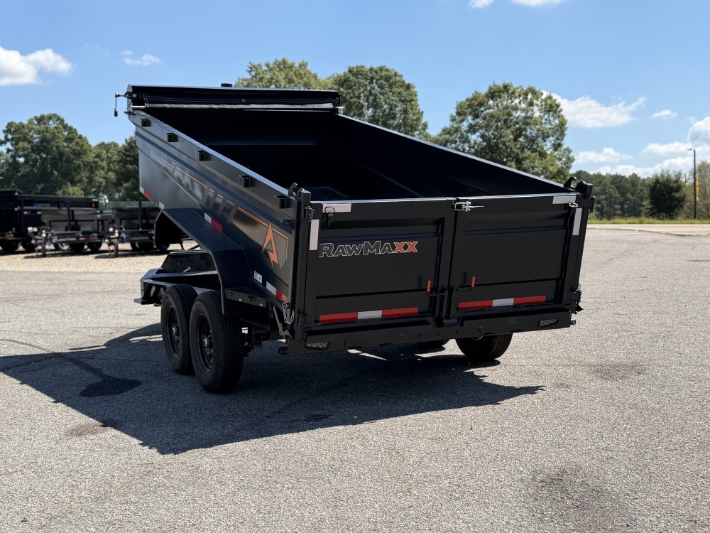 2027 RawMaxx 83X14X32 GDX KNIGHT TELESCOPIC W/SPARE 14K GVWR Dump Trailer