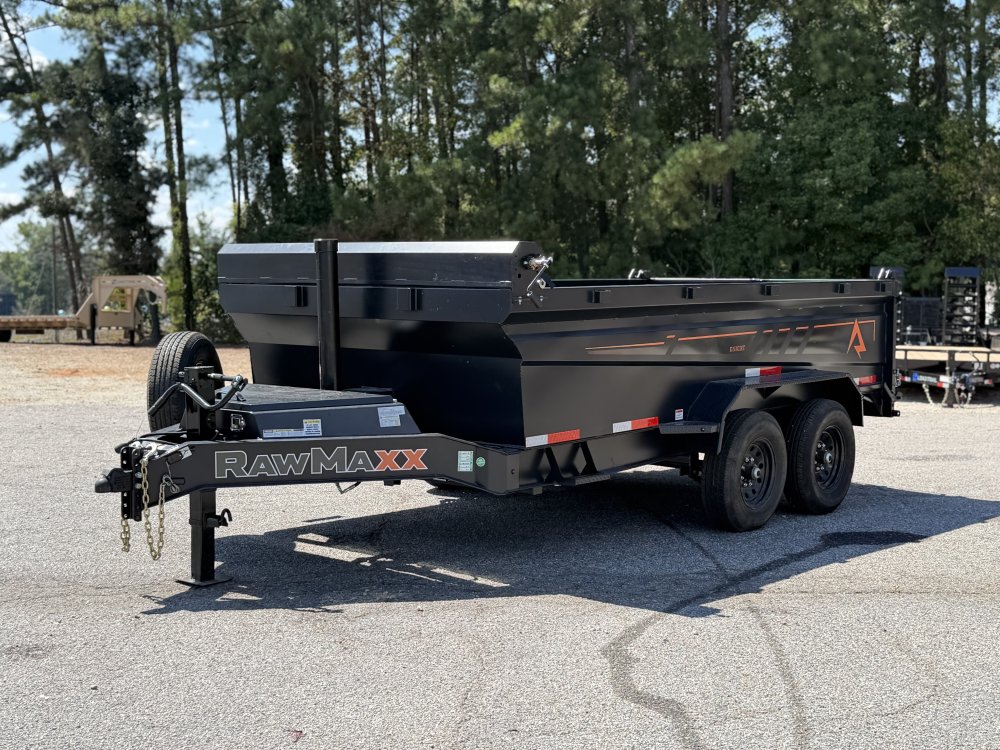 2027 RawMaxx 83X14X32 GDX KNIGHT TELESCOPIC W/SPARE 14K GVWR Dump Trailer