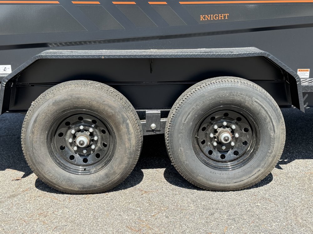 2027 RawMaxx 83X14X32 GDX KNIGHT TELESCOPIC W/SPARE 14K GVWR Dump Trailer