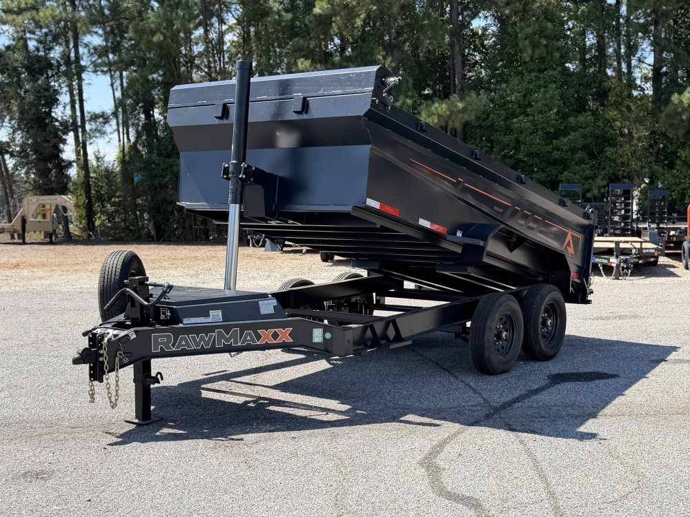 2027 RawMaxx 83X14X32 GDX KNIGHT TELESCOPIC W/SPARE 14K GVWR Dump Trailer