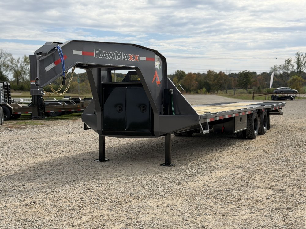 2027 102X32 HTX RAWMAXX / HYDRO DOVE & JACKS / WINCH PLATE / CHAIN RACK / 25.9K GVWR / GOOSENECK TRA