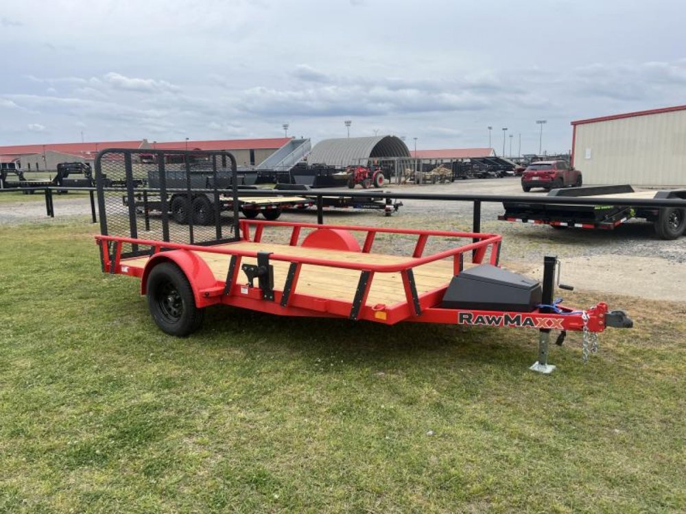 2025 RawMaxx 77X12 4' FOLDING GATE 2990K GVWR W/TOOLBOX Utility Trailer