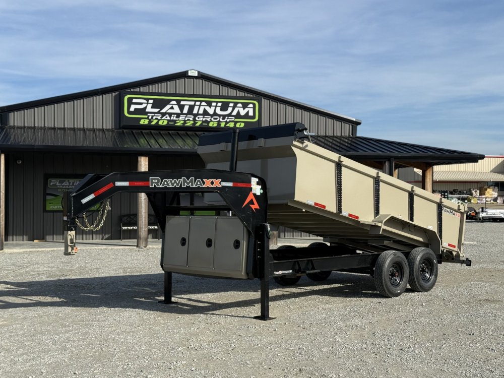 2026 RawMaxx LPX TELESCOPIC 83X16X36 HIGH SIDE W/HYDRAULIC JACKS 16K GVWR GOOSENECK Dump Trailer