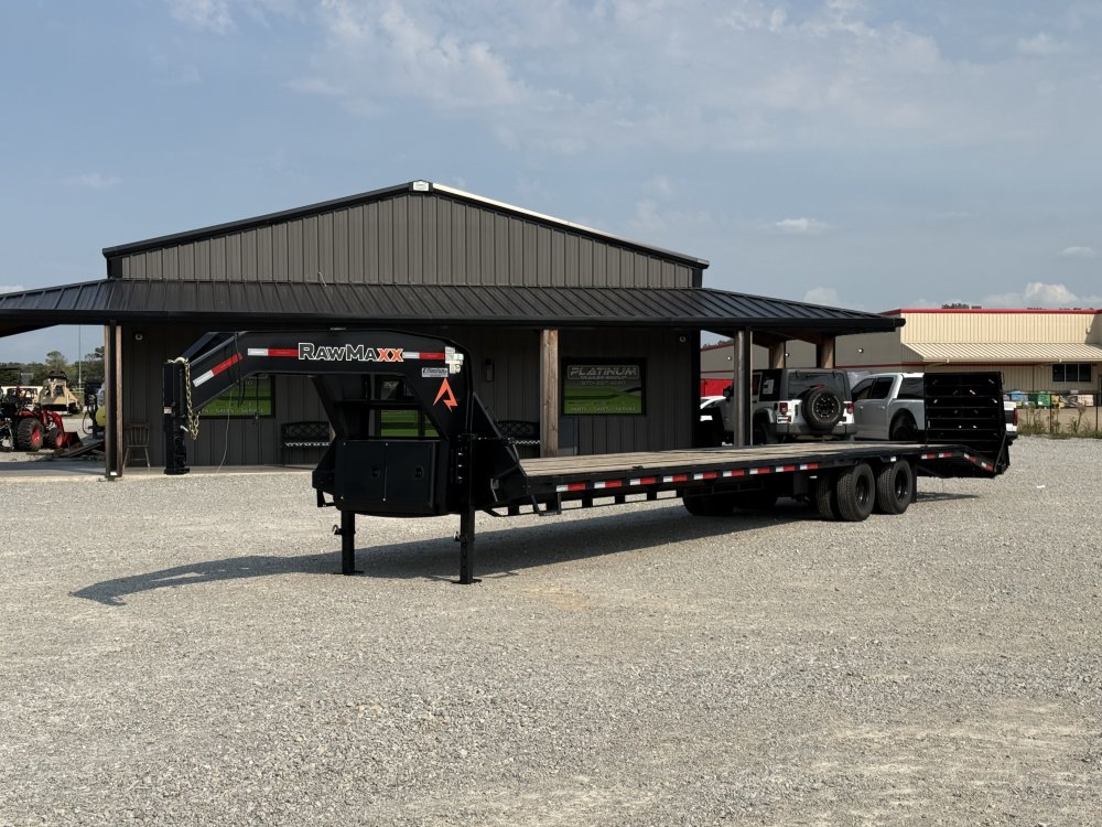 2026 RAWMAXX FDX 102X40 GOOSENECK W/12K HYDRAULIC DISC BRAKE AXLES, LOCKING CHAIN RACK, AND WINCH PL