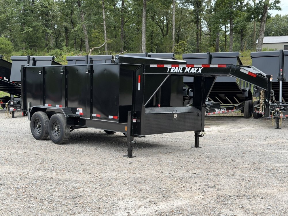 2026 Trail Maxx DT 83X14 4' SIDE 14K GVWR REAR STABILIZER JACKS GOOSENECK Dump Trailer