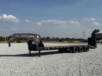 2027 RAWMAXX FDX 102X32 GOOSENECK W/TRIPLE 10K AXLES, MAXX RAMPS, TORQUE TUBE, AND 14 PLYS TIRES 30K GVWR FLATBED TRAILER