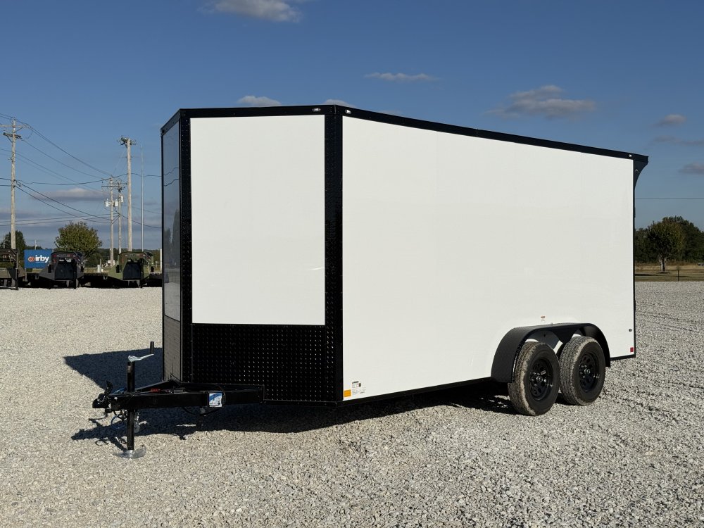 2027 SAWYER CARGO 7X16 WITH 7' INTERIOR / SCREWLESS / TORSION AXLES / POLYCOR / REAR SPOILER WITH LI