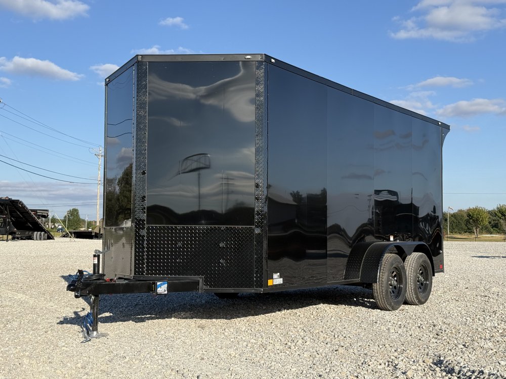2027 SAWYER CARGO 7X16 WITH 7' INTERIOR / SCREWLESS / TORSION AXLES / POLYCOR / REAR SPOILER WITH LI