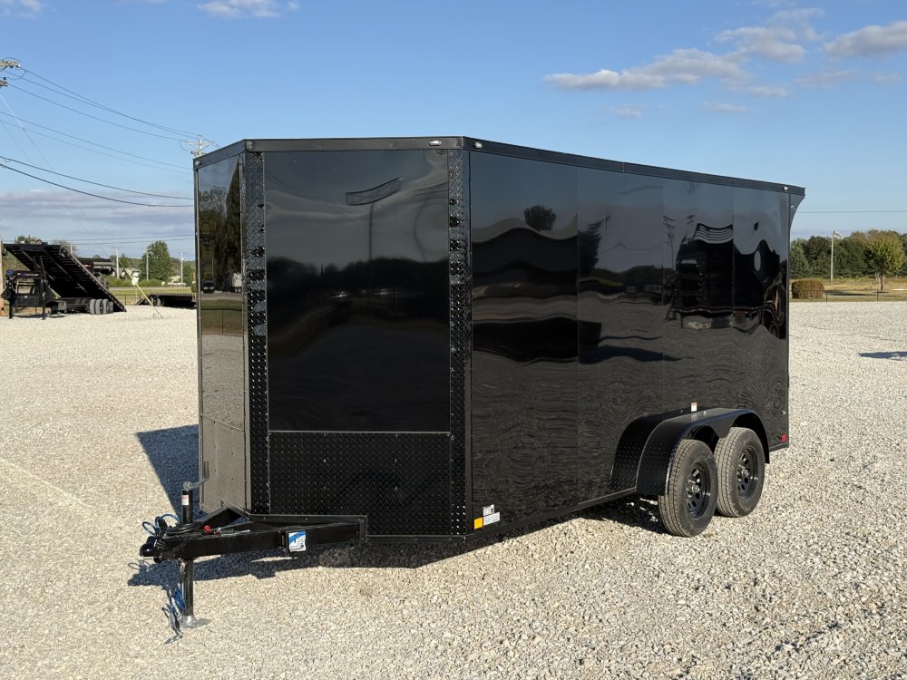 2027 SAWYER CARGO 7X16 WITH 7' INTERIOR / SCREWLESS / TORSION AXLES / POLYCOR / REAR SPOILER WITH LI